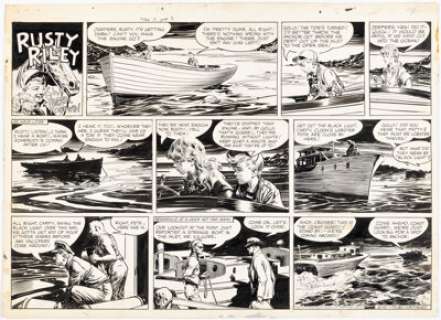 Godwin, Frank - Frank Godwin Rusty Riley Sunday Comic Strip Original Art dated 12-10-50 (King Features, 1950). ...
