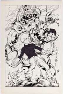 Willingham, Bill - Bill Willingham and Terry Austin Jonny Quest #1 Pin-Up Illustration Original Art (Comico, 1986)....