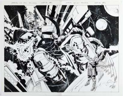 Twenty-first Century Comic Artist - Wellington Alves - Galactus vs. Odin Specialty Illustration Original Art (2012)....
