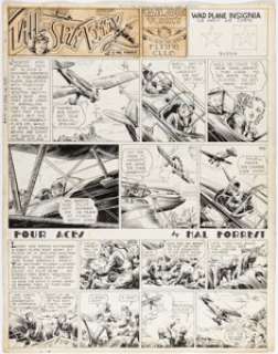 Forrest, Hal - Hal Forrest Tailspin Tommy #419 and Four Aces #84 Sunday Comic Strip Original Art 10-24-1937 (Bell Syn...