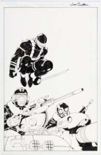 Saltares, Javier - Javier Saltares G.I. Joe Reloaded Snake Eyes Unpublished Splash Page (Devil‘s Due, 2004)....