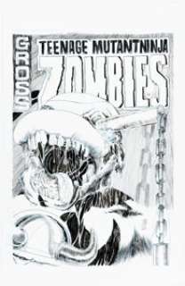 Sim, Dave | Dave Sim Teenage Mutant Ninja Turtles #8 Remastered Edition - Zombie Michaelangelo Variant Cover Original Art (Wav... | Heritage