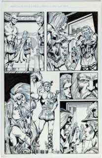 Marvel Artist - Jeffrey Huet [Mike Grell printed blue lines] Herc #6.1 Story Page 6 Original Art (Marvel, 2011)....