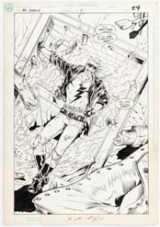 Joe Phillips and Bruce Patterson - Mister Miracle #13 Lobo Splash Page 18 Original Art (DC, 1990).