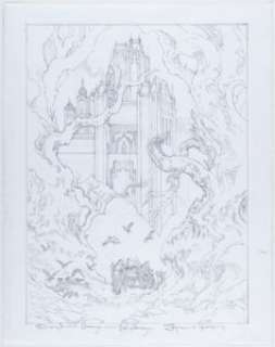 Stephen Hickman "Road to the Castle" Study Sketch Original Art (undated).