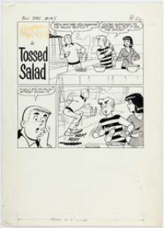 Archie Artist Archie Giant Series Magazine #145 Complete 1-Page Story "Tossed Salad" Original Art (Archie, 1967). | Heritage