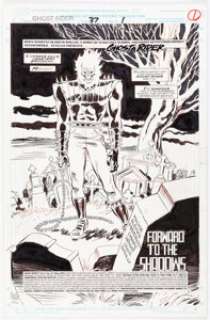 Bret Blevins and Fred Fredericks Ghost Rider #37 Splash Page 1 Original Art (Marvel, 1993). | Heritage