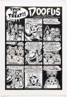 Rick Altergott Doofus #1 Complete 1-Page Story "Trick or Treat!!" Original Art (Fantagraphics, 1993). | Heritage