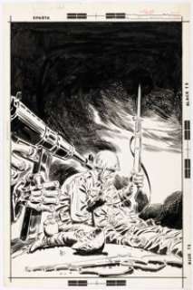 Luis Dominguez Weird War Tales #38 Unused Cover Original Art (DC, 1975). | Heritage