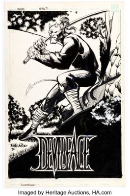 Tone Rodriguez - Devilface Illustration Original Art (1995).