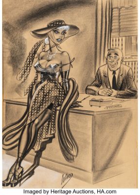 Bill Ward Jest March-1959 Single Panel Gag Cartoon Illustration Original Art (Humorama, 1959). | Heritage