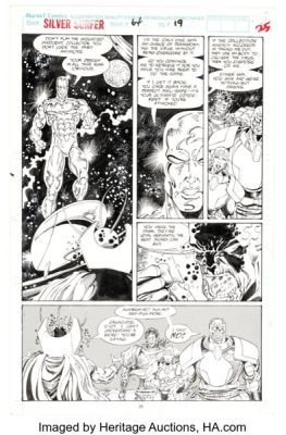 Ron Lim and Tom Christopher Silver Surfer #64 Story Page 19 Original Art (Marvel, 1992). | Heritage