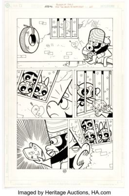 Christopher Cook and Mike DeCarlo The Powerpuff Girls #24 Mojo Jojo Story Page 20 Original Art (DC, 2002).