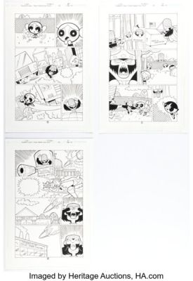 Christopher Cook and Mike DeCarlo The Powerpuff Girls #33 Story Pages Original Art Group of 3 (DC, 2003). (Total: 3 Items)