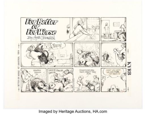 Lynn Johnston For Better or For Worse Sunday Comic Strip Original Art dated 4-89 (Universal Press Syndicate, 1989). | Heritage
