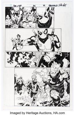 Chris Bachalo and Al Vey Spider-Man / Deadpool #24 Story Page 14 Original Art (Marvel, 2018). | Heritage