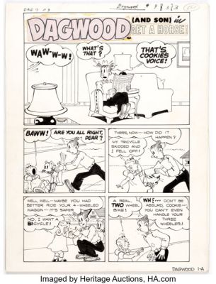 Harvey Artist Dagwood Comics #9 Complete 7-Page Story "Get a Horse!" Original Art (Harvey, 1951). (Total: 7 Items) | Heritage