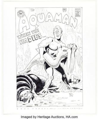 Fred Hembeck Aquaman #37 Cover Re-Interpretation Illustration Original Art (2007).