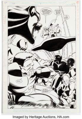 Mike Parobeck and Mike Machlan Justice Society of America #4 Splash Page 22 Original Art (DC, 1992).