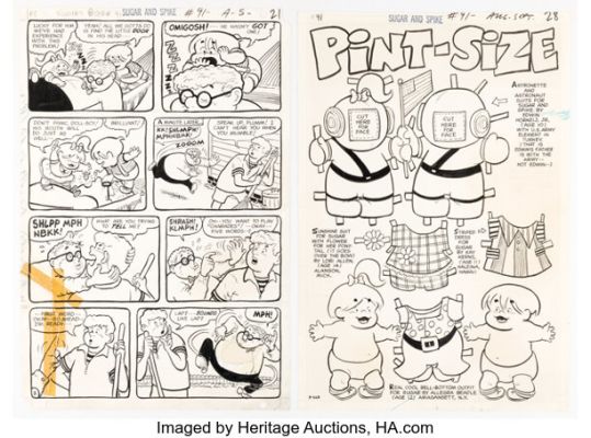Sheldon Mayer Sugar & Spike #91 Story Pages Group of 2 Original Art (DC, 1970). (Total: 2 Original Art) | Heritage