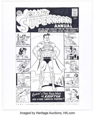 Fred Hembeck Superman Annual #1 Cover Re-Interpretation Illustration Original Art (2006). | Heritage