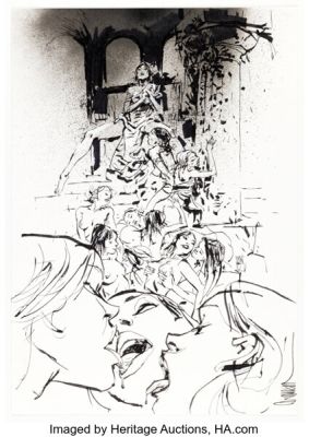 Ashley Wood Zombies vs. Robots vs. Amazons #1 Splash Page 4 Original Art (IDW, 2007).