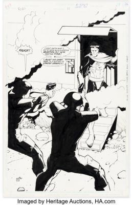 Derec Aucoin (aka Derec Donovan) and Mark Propst R.E.B.E.L.S. #11 Story Pages Original Art Group of 9 (DC, 2009). (Total: 9 Original Art)