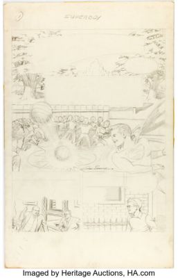 Joe Shuster More Fun Comics #105 Superboy Story Page 1 Preliminary Original Art (DC, 1945). | Heritage