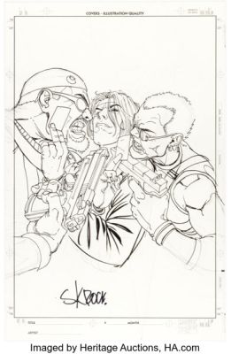 Steve Skroce Gambit #3 Cover Preliminary Original Art (Marvel, 1999).