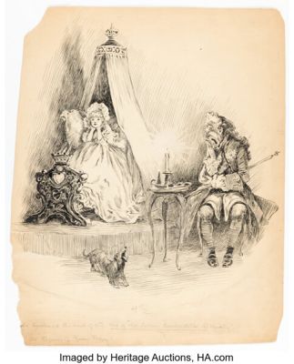Reginald Bathurst Birch St. Nicholas: An Illustrated Magazine for Young Folks Nov. 1895 "The Vagaries of Queen Peggy" Illustration Original Art (The Century Company, 1895).