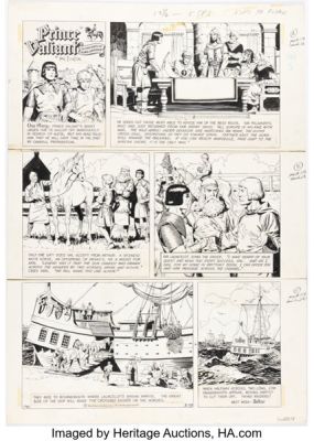Hal Foster and John Cullen Murphy Prince Valiant #1781 Sunday Comic Strip Original Art dated 3-28-71 (King Features Syndicate, 1971).