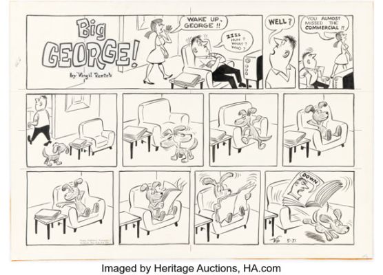 Virgil Partch Big George! Sunday Comic Strip Original Art dated 5-31-64 (Publishers Newspaper Syndicate, 1964).