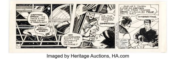 Dick Kulpa Star Trek Daily Comic Strip Original Art dated 8-25-83 (L.A. Times Syndicate, 1983).
