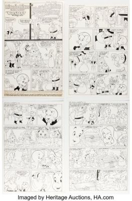 Warren Kremer and Helen Cason (team attributed) Richie Rich & Casper #22 "The Night Before Christmas" Complete 20-Page Story Original Art (Harvey, 1978). (Total: 20 Original Art) | Heritage