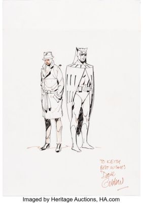 Dave Gibbons - Rorschach and Nite Owl from Watchmen Illustration Original Art (undated). | Heritage