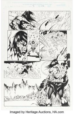 Stefano Raffaele and Ralph Cabrera Conan: The Lord of the Spiders #3 Story Page 22 Original Art (Marvel, 1998).