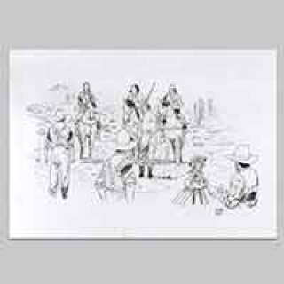 Jef | Illustration originale Geronimo, Rencontre avec l’homme blanc | Collector BD