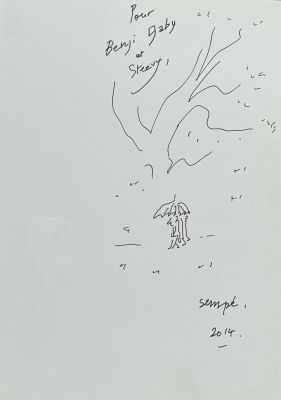 Jean-Jacques Sempé (1932-2022) | Trois personnages sous un parapluie, 2014 | misc / divers