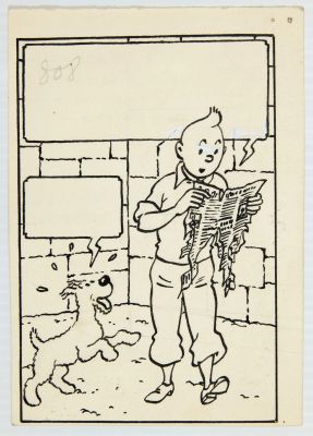 Hergé - Tintin Et... | HERGÉ - Tintin et Milou, case n°6 à l’encre de Chine... | Tessier Sarrou