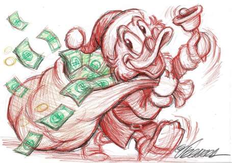 Santa $crooge Brings You Money!! - Original Drawing - Joan Vizcarra - Art original | Catawiki
