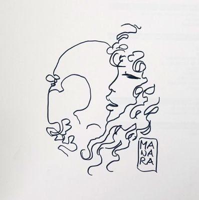 MANARA Milo Giuseppe... - Lot 333 - MANARA Milo Giuseppe Bergman Rare dédicace représentant...