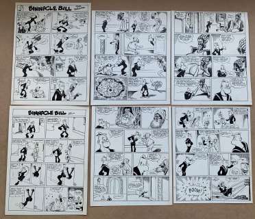 BINNACLE BILL THE SAILOR (1940’s) - (6 in Lot) - ORIGINAL ARTWORK - WILLIAM WOOD (Artist) - 6 x | Excalibur Auctions