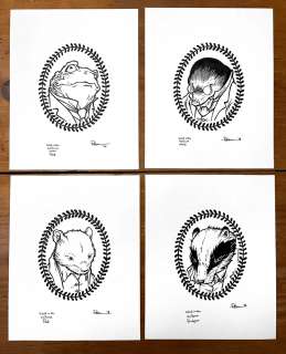 David Petersen | Set of Wind in the Willows Original Art Portraits | David Petersen