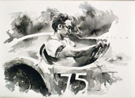 Grella, Paolo - JAMES DEAN Illustration à l‘aquarelle, signée au milieu à