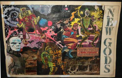 Jack Kirby - New gods concept color art - la - darkseid, orion, & metron - 1970s