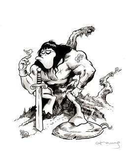 Tony Fernandez (Spain, 1965) | Donald Duck inspired by John Buscema’s CONAN | Corner4art