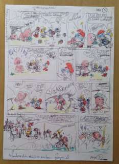 Wasterlain, Marc - Crayonné originale - Histoire de Schtroumpfs - (2000) | Catawiki