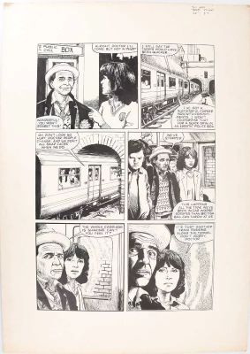 Lot 211 - DOCTOR WHO-JOHN RIDGWAY, "TRAIN-FLIGHT", THREE ORIGINAL COMIC ART PAGES 1990 | McTear’s