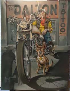 Man - Peinture sur toile - Les héros tatoués - Lucky Luke - (2017) | Catawiki