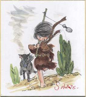 Shirato Sanpei Handwritten color shikishi "Shinigami Shonen Kim"